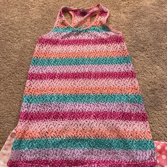 5 Piece SET of Girls Size 7 / 8 & 8 Spring & Summer Dress Swim Top Skirt Shorts - Picture 4 of 13